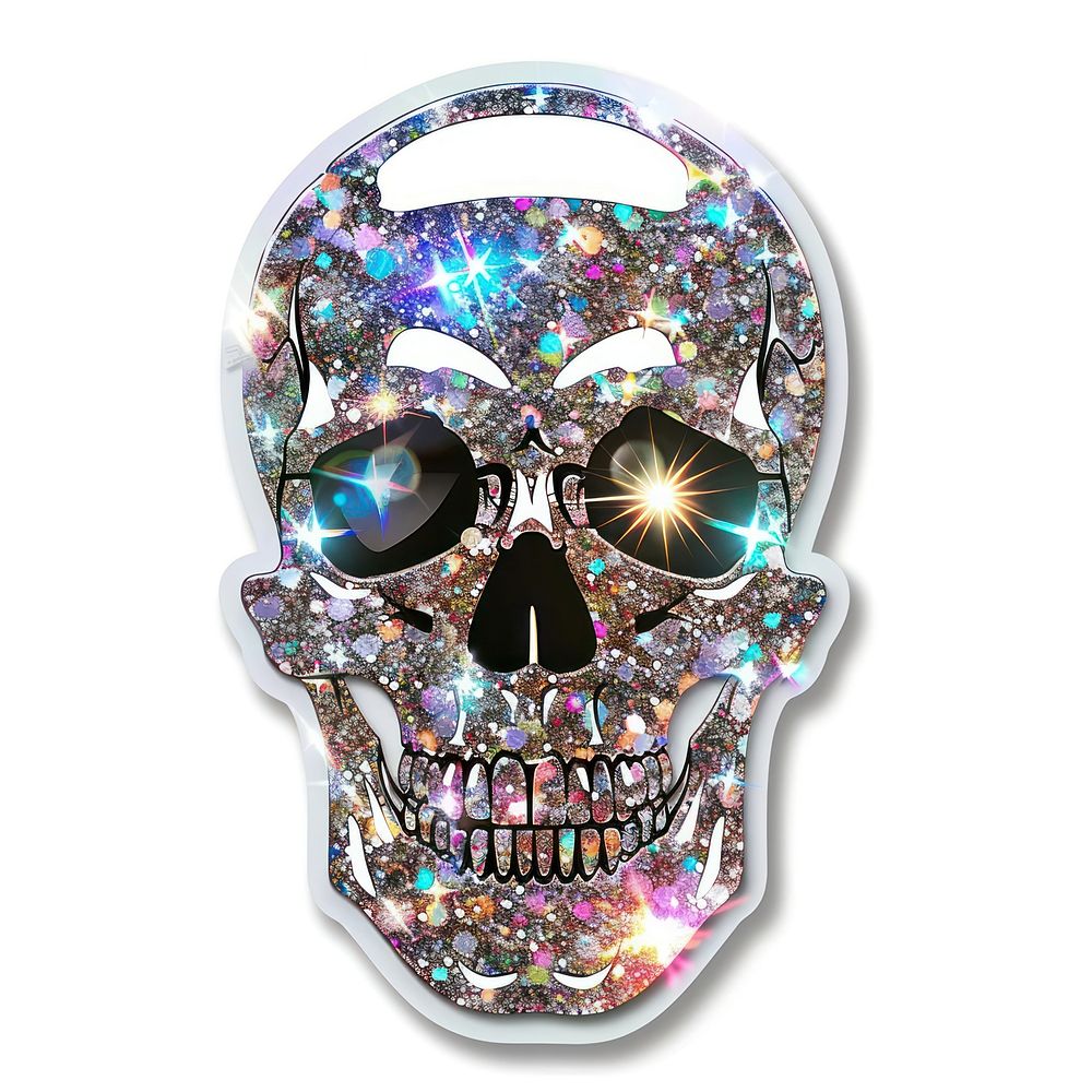 Glitter skull flat sticker accessories chandelier accessory.