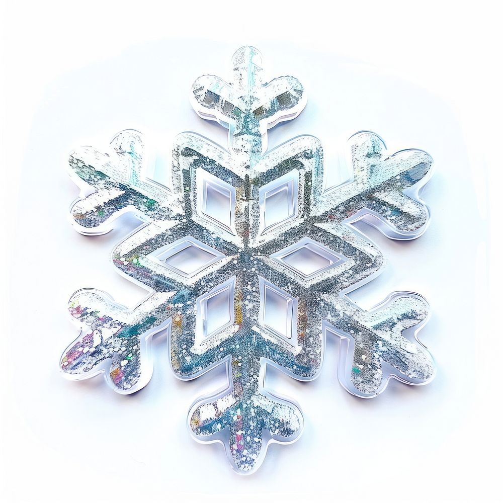 Glitter snowflake sticker accessories accessory outdoors.