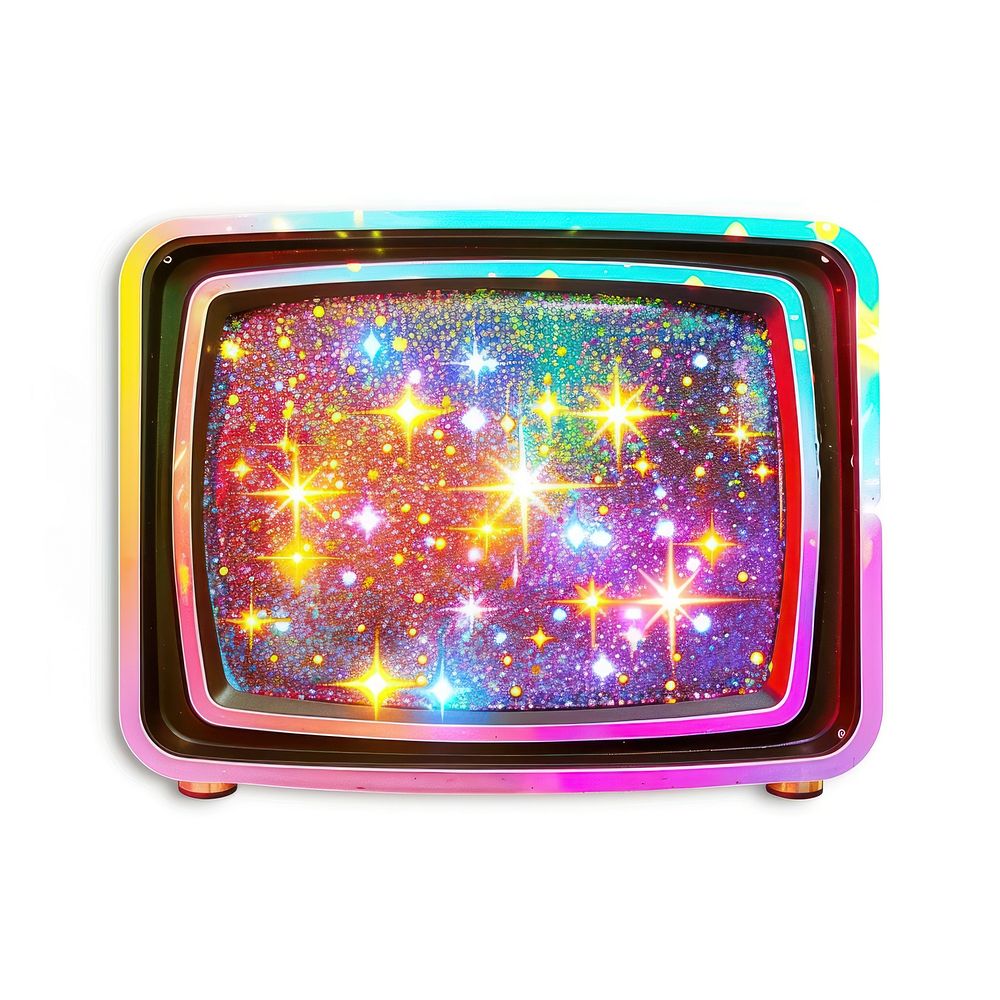 Glitter tv flat sticker electronics television hardware.