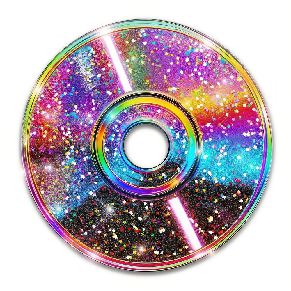Glitter vinyl disk sticker dvd.