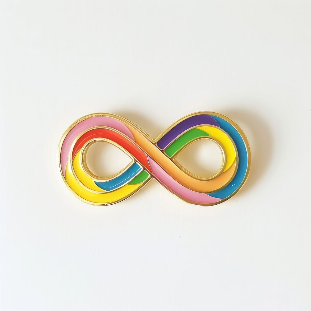 Rainbow infinity shape pin badge accessories accessory symbol.