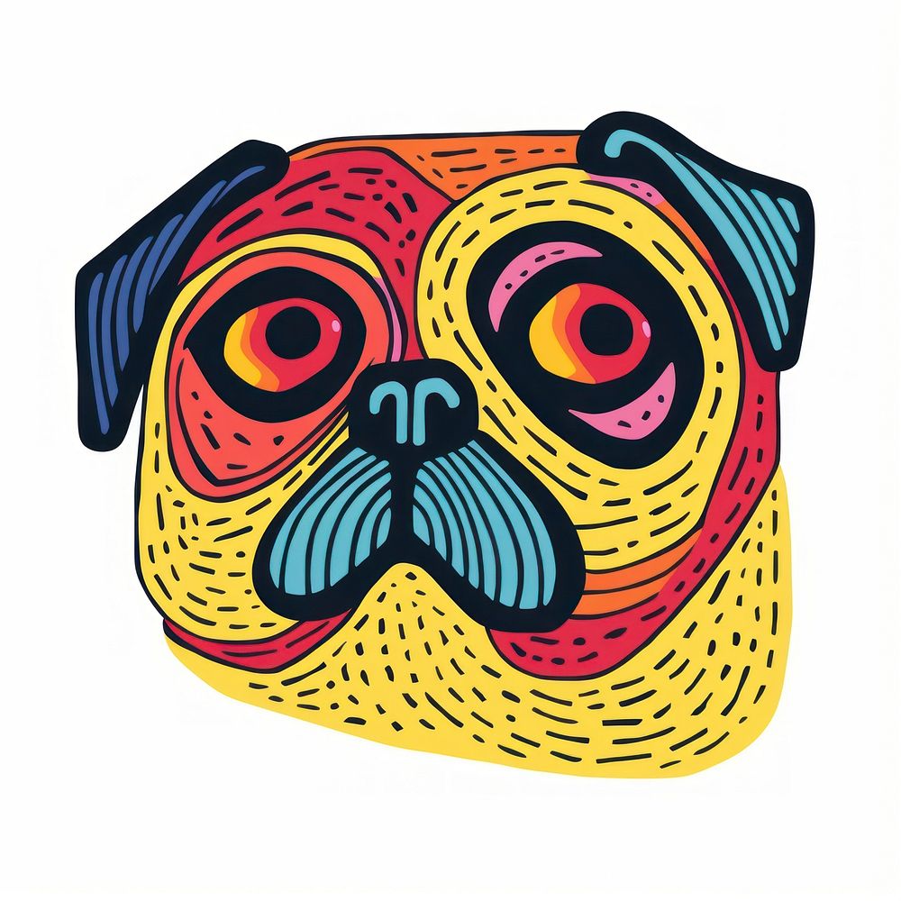 A vector graphic of pug accessories handicraft accessory.