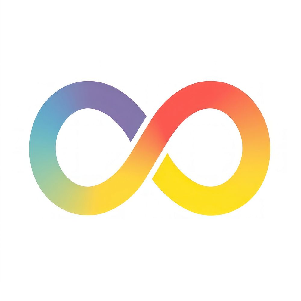 Rainbow infinity icon logo.