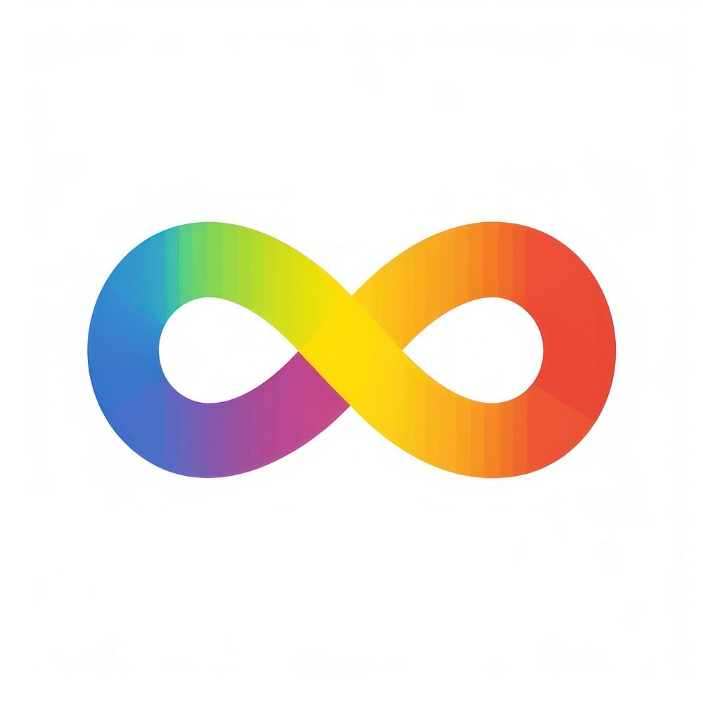 Rainbow infinity icon logo disk.