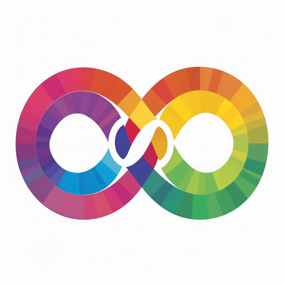 Rainbow infinity icon logo disk.