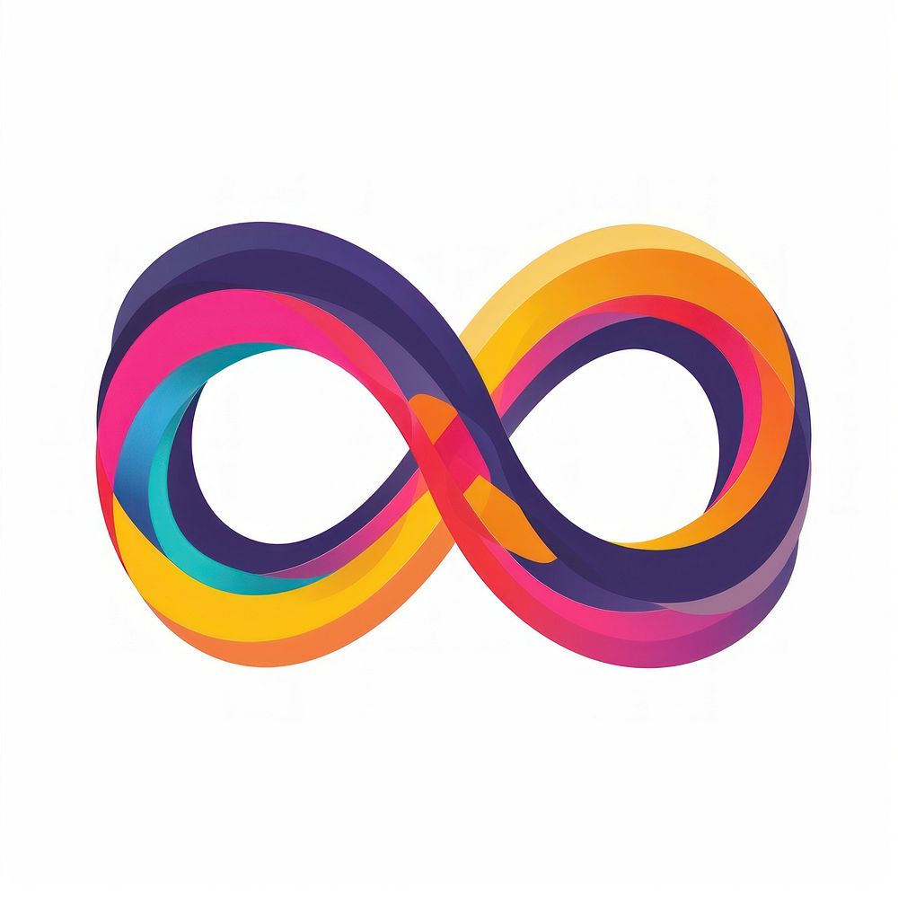 Multi colored infinity icon logo disk.