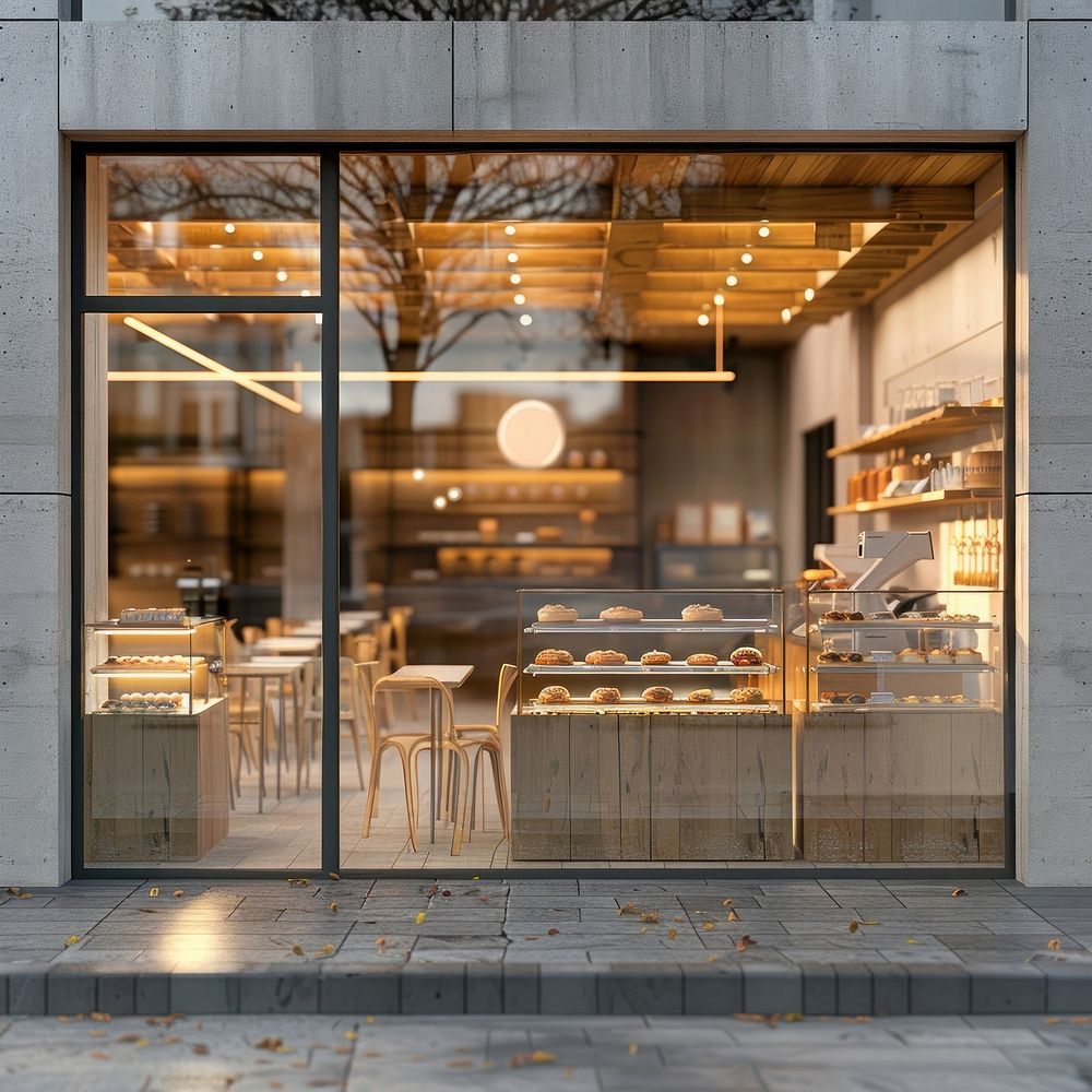 The material of its base is glass mockup shop restaurant cafeteria.