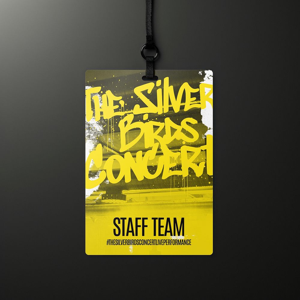 Yellow event staff id card