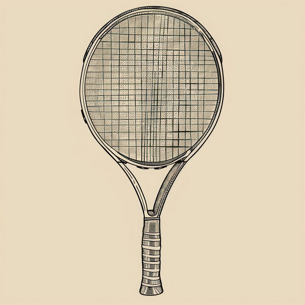 Hand drawn of tennis racket sports.