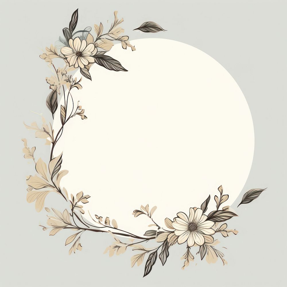 Floral frame with flower graphics painting pattern.