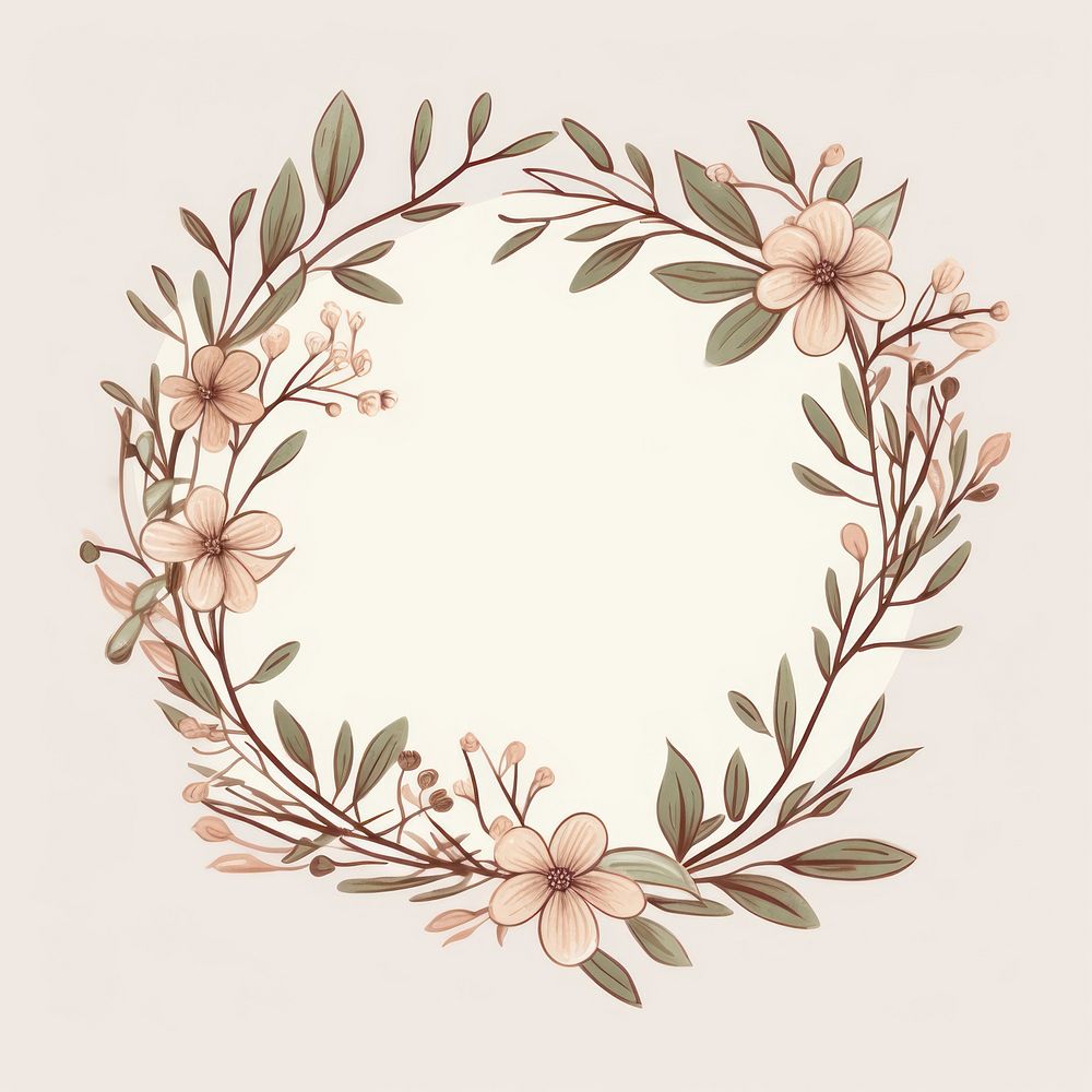 Floral frame with flower graphics pattern blossom.