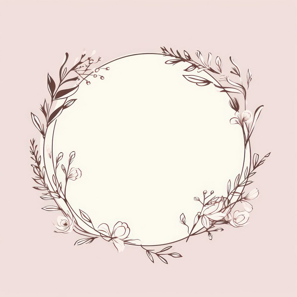 Floral frame with flower graphics pattern plant.