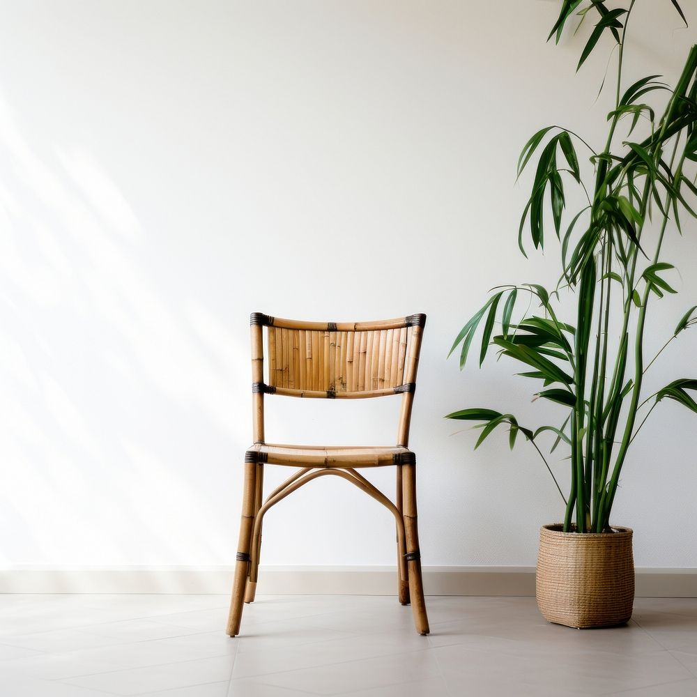 Bamboo chair furniture indoors.
