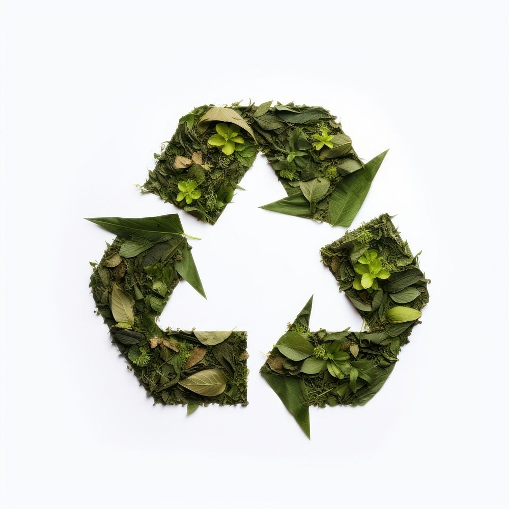 Recycle icon symbol plant leaf.