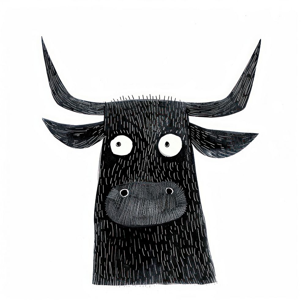 Bull art illustrated livestock.