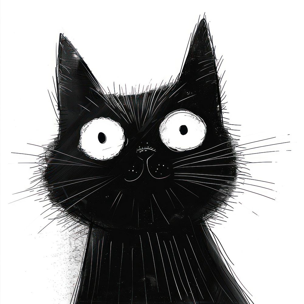 Cat art illustrated silhouette.