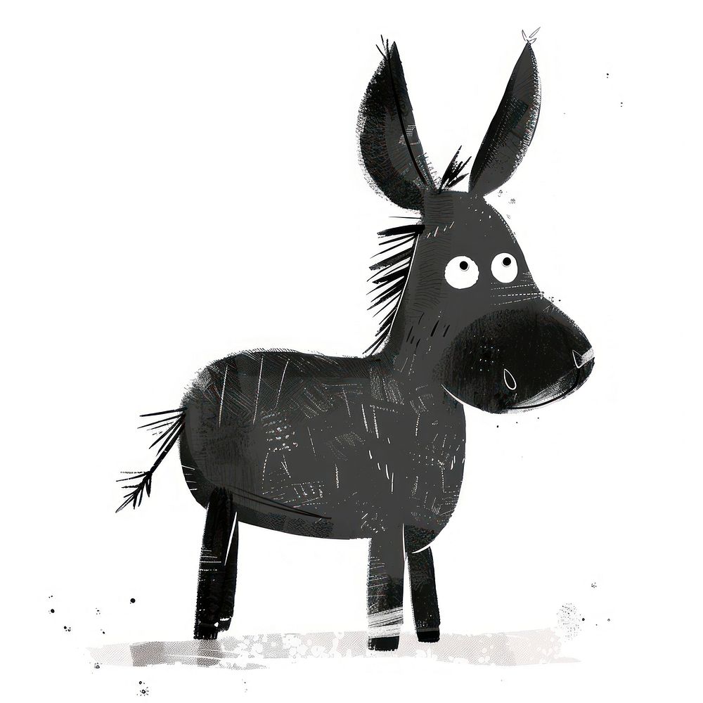 Donkey art silhouette animal.
