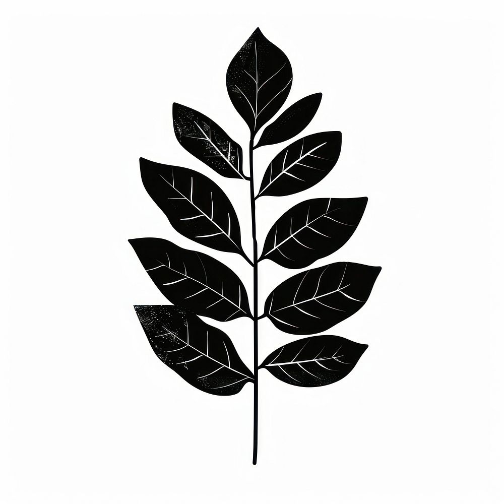 Leaf silhouette stencil plant.