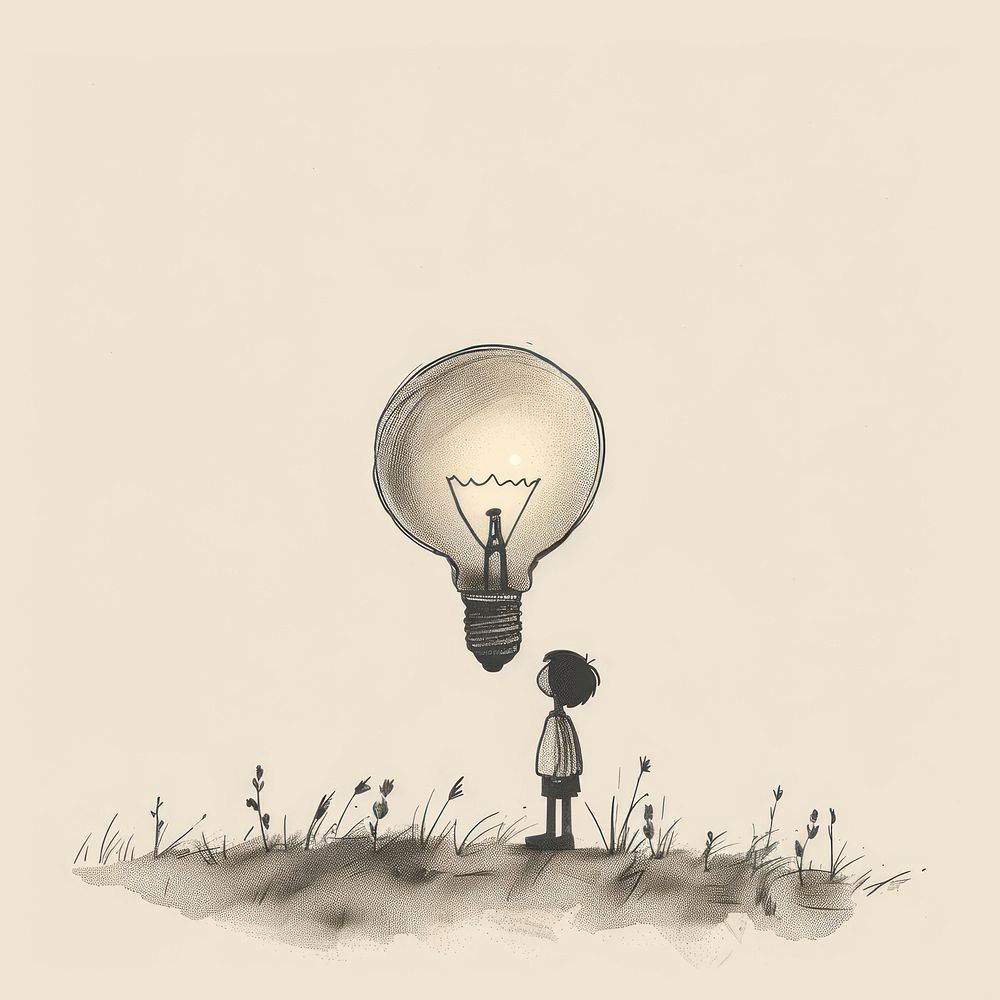 Light art illustrated lightbulb.