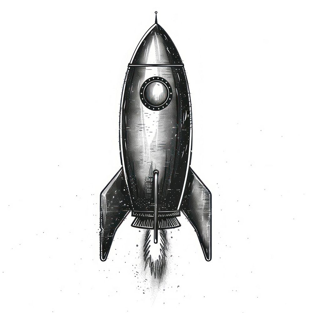 Rocket art transportation spaceship.