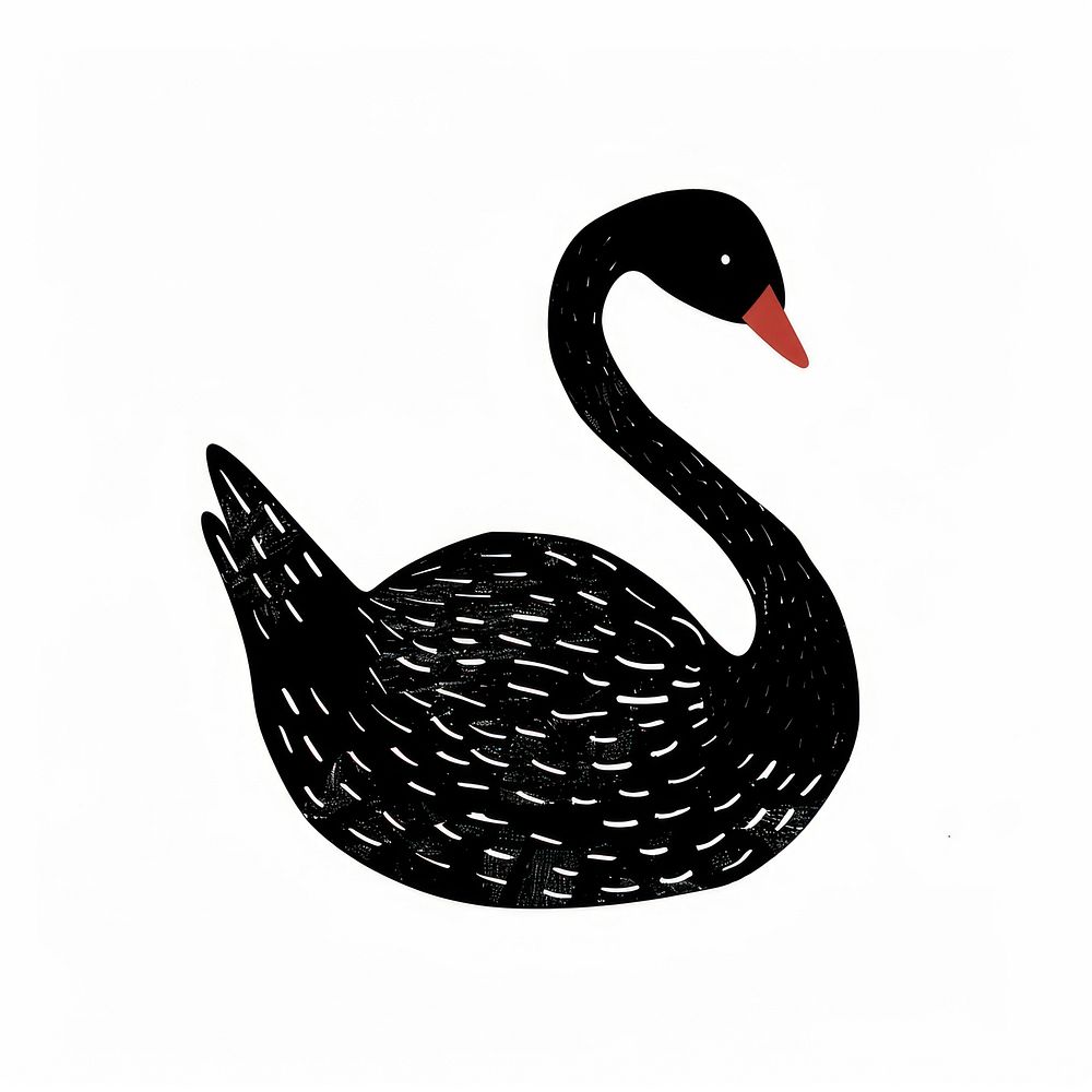 Swan silhouette waterfowl animal.