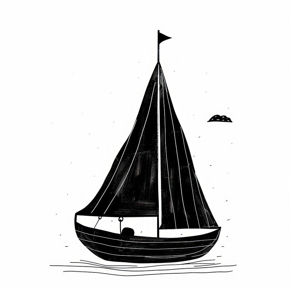 Sailboat art transportation illustrated.