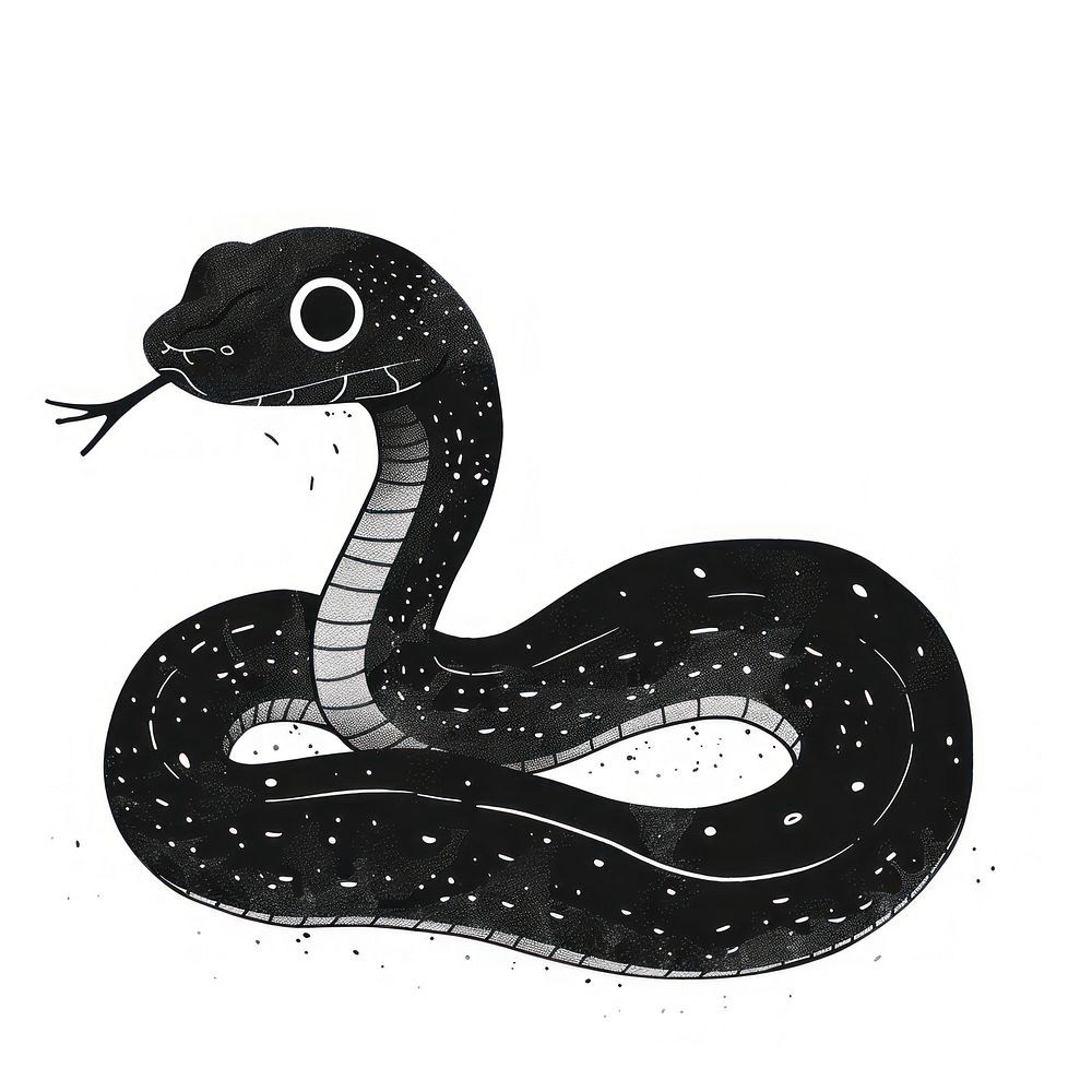 Snake art illustrated reptile.