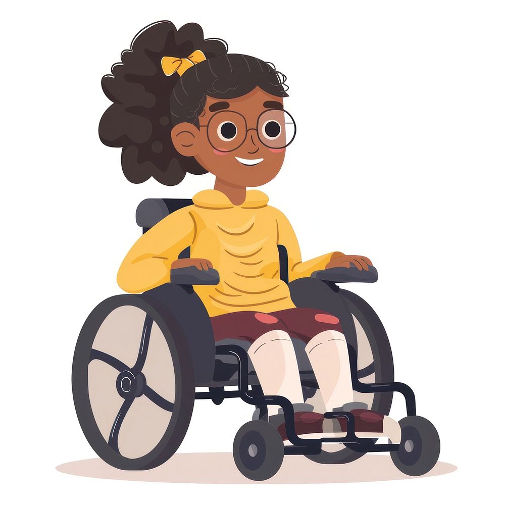 Young Girl with Cerebral Palsy wheelchair furniture machine.