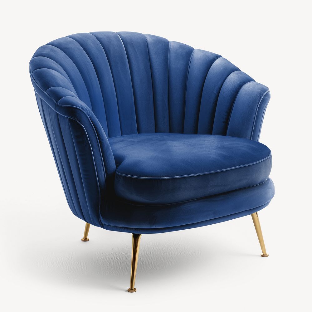 Blue modern armchair mockup psd