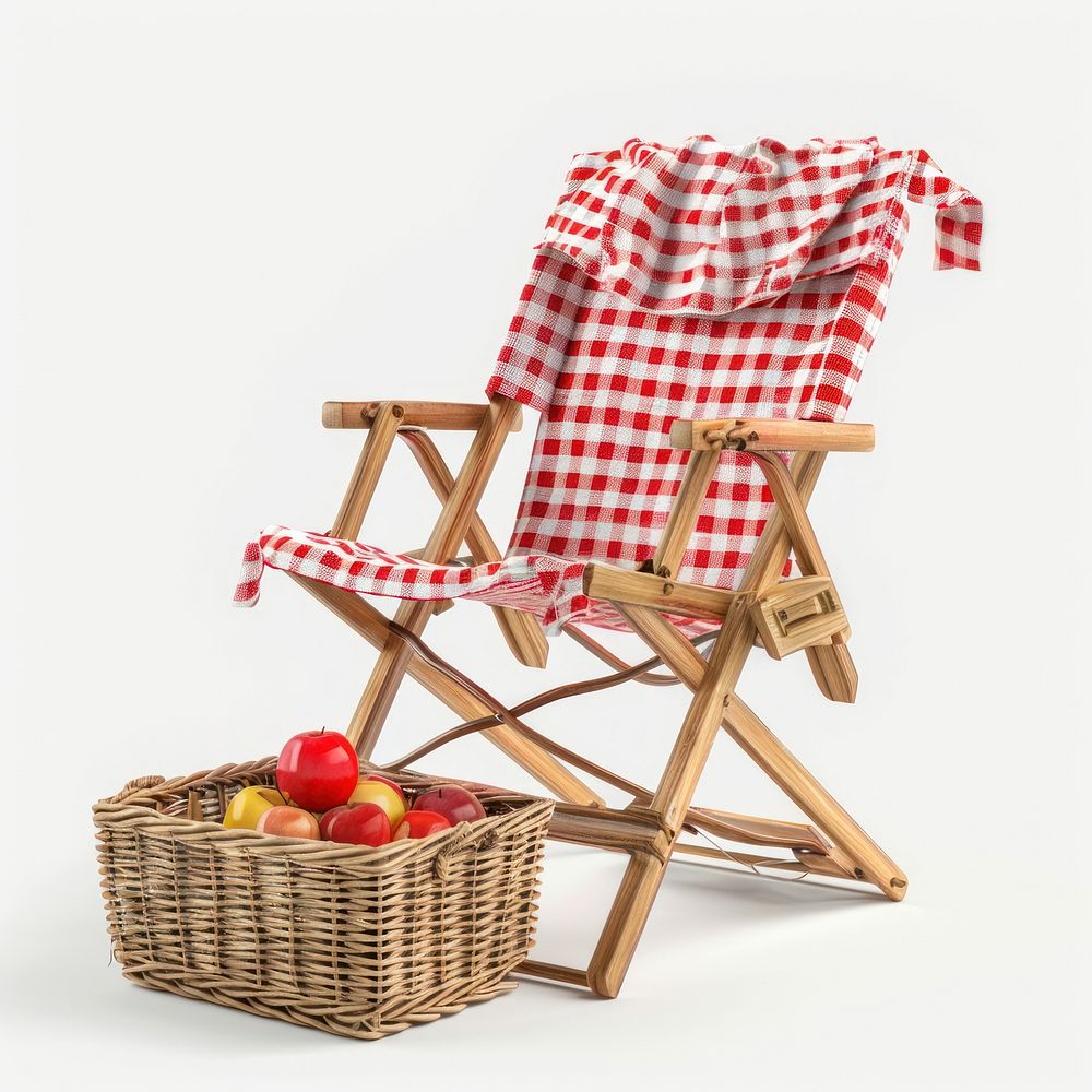 Picnic chair recreation furniture basket.