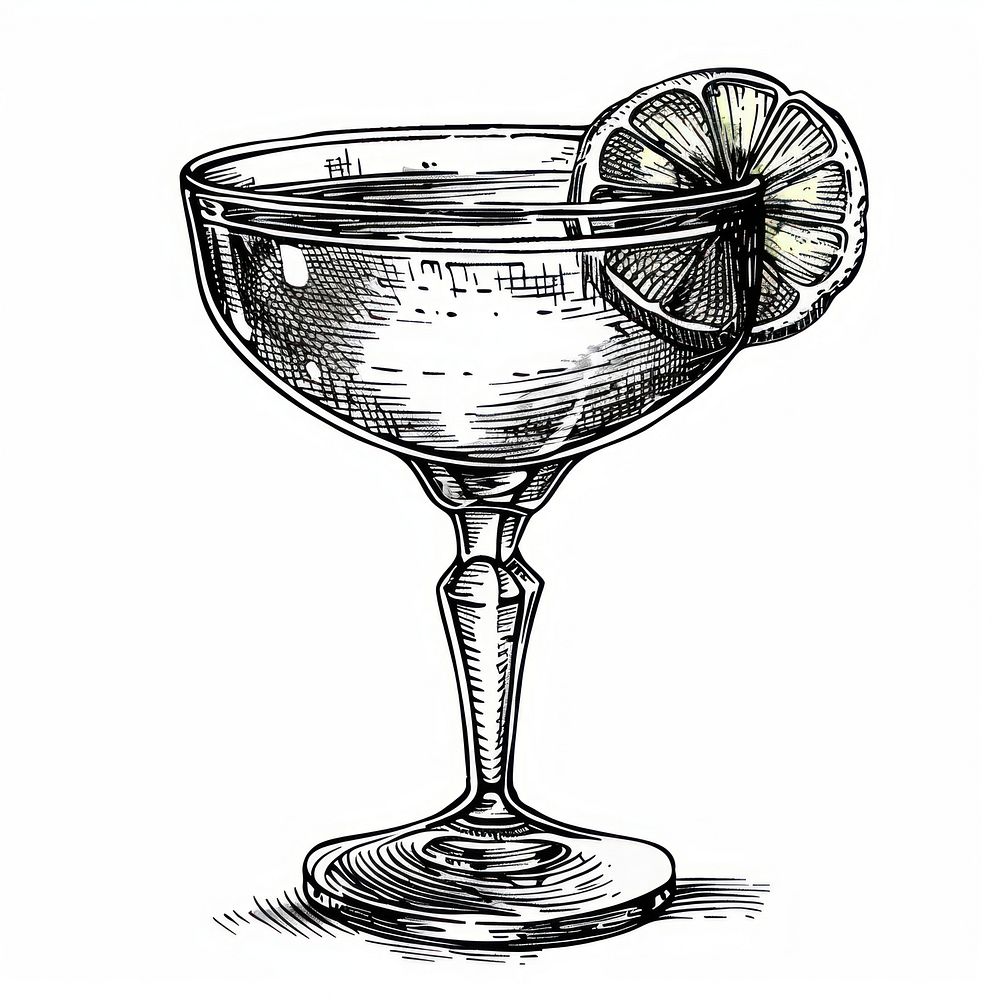 Cocktail beverage alcohol goblet.