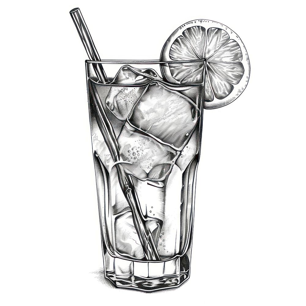 Cocktail sketch illustrated beverage.