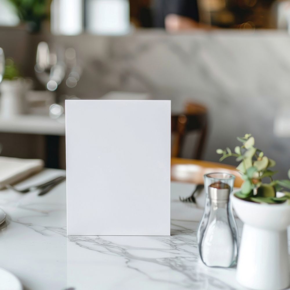 Blank white table reservation mockup windowsill furniture tabletop.