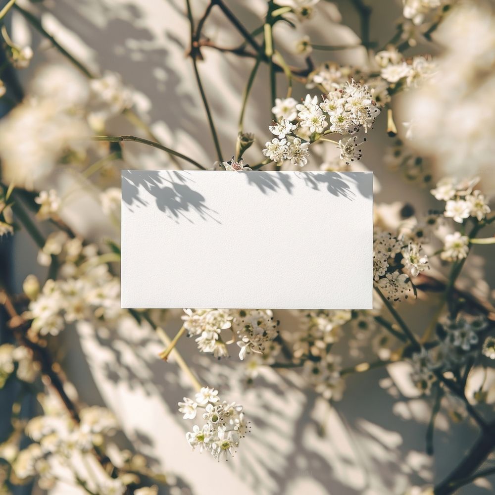Blank business card mockup flower vegetation blossom.
