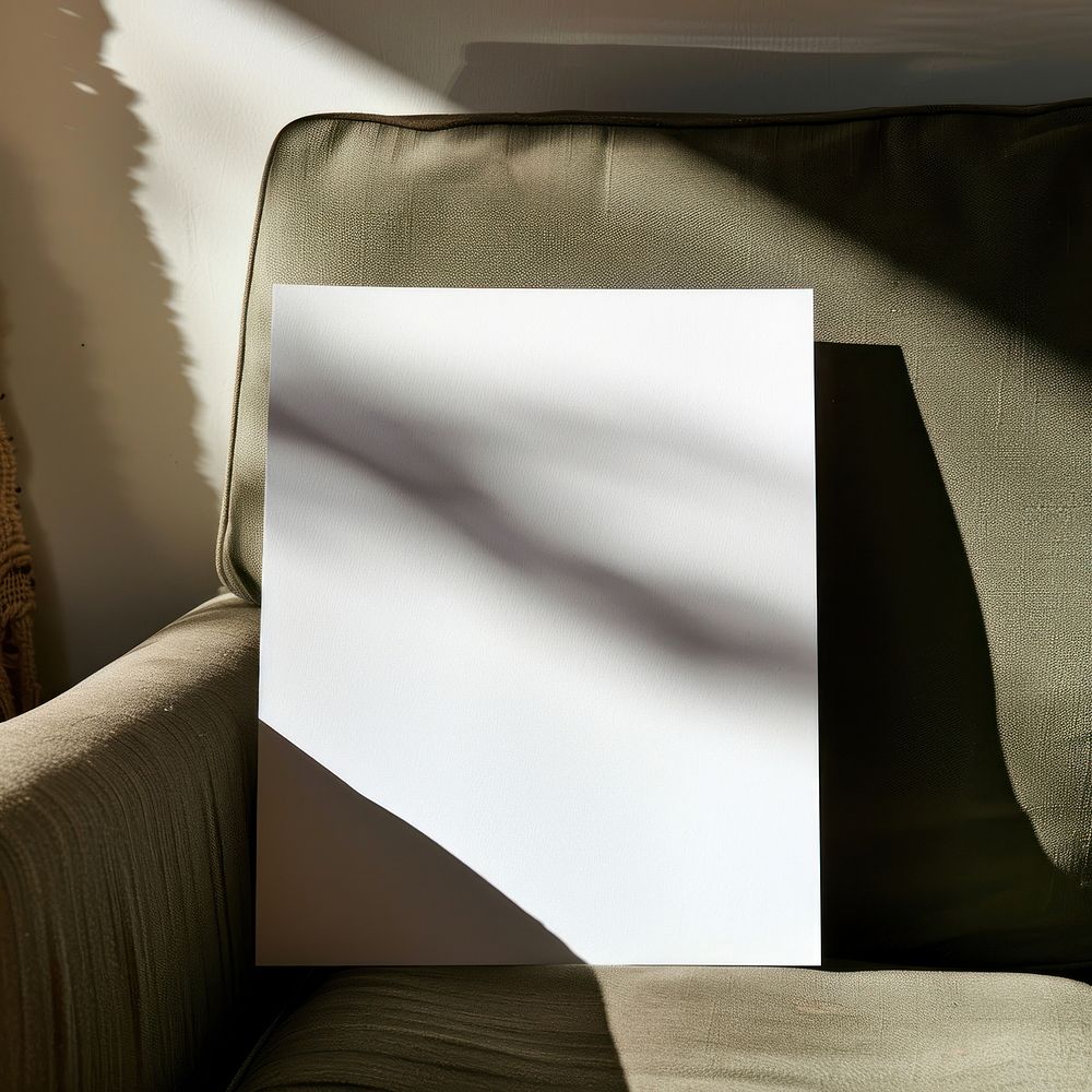 Blank white A0 paper chair furniture cushion.
