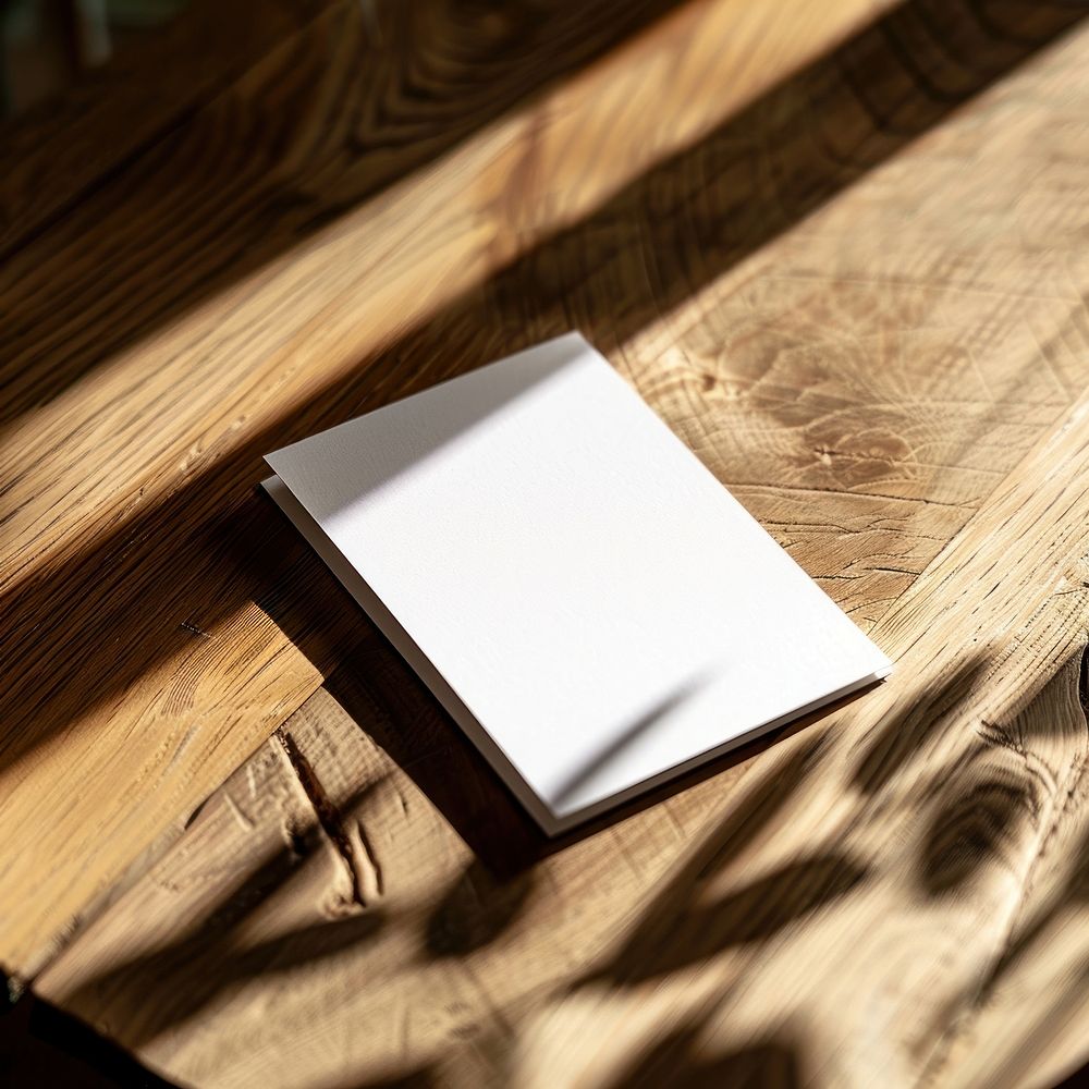 A blank business card wood publication hardwood.