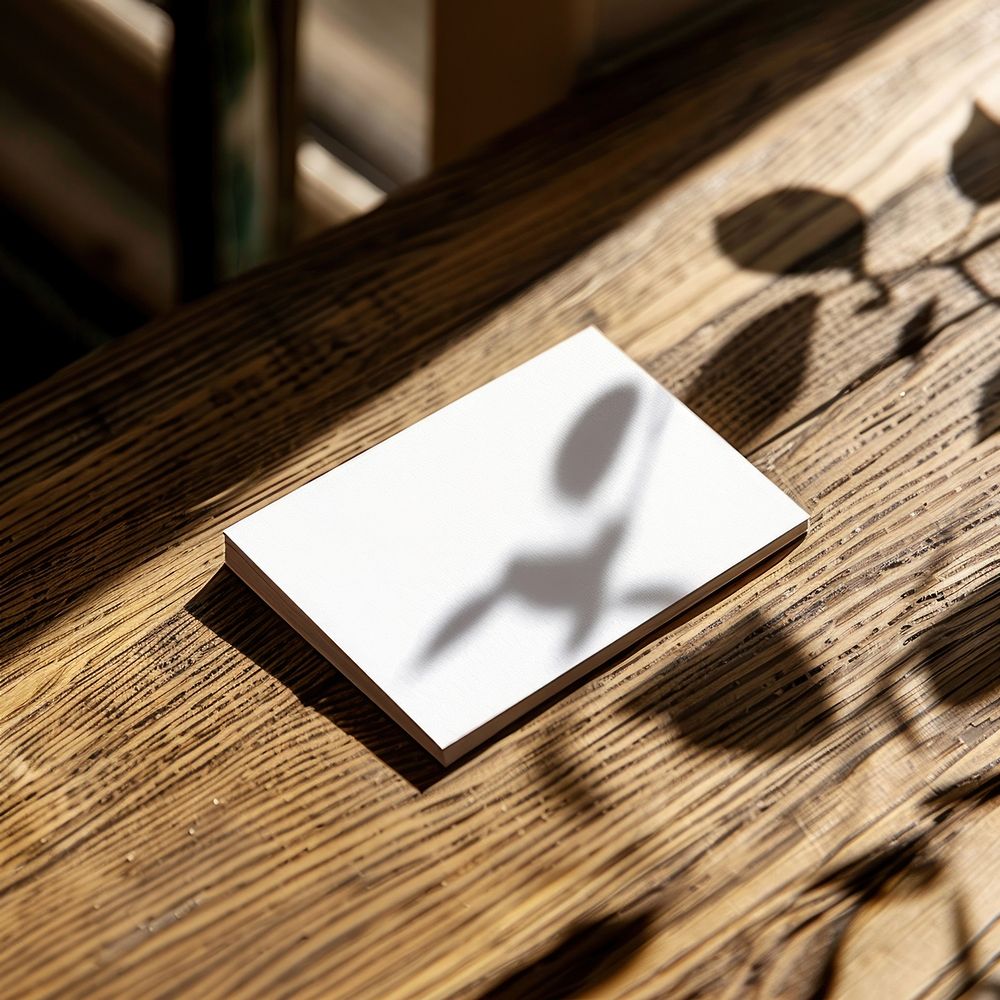 A blank business card wood publication hardwood.