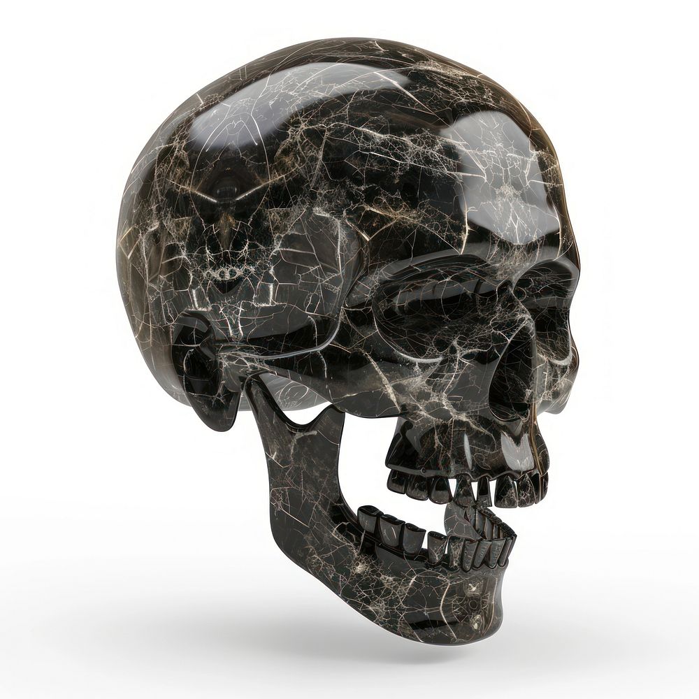 Dark marble skull clothing apparel hardhat.