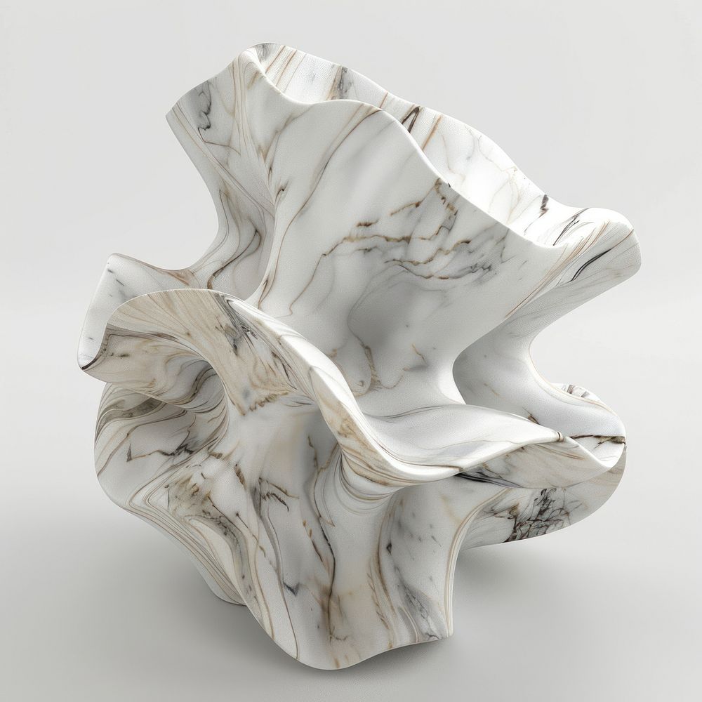 Marble abstract form porcelain furniture pottery.