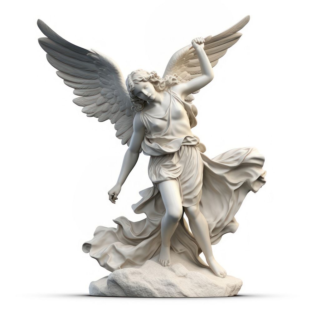 Marble angel sculpture archangel figurine person.