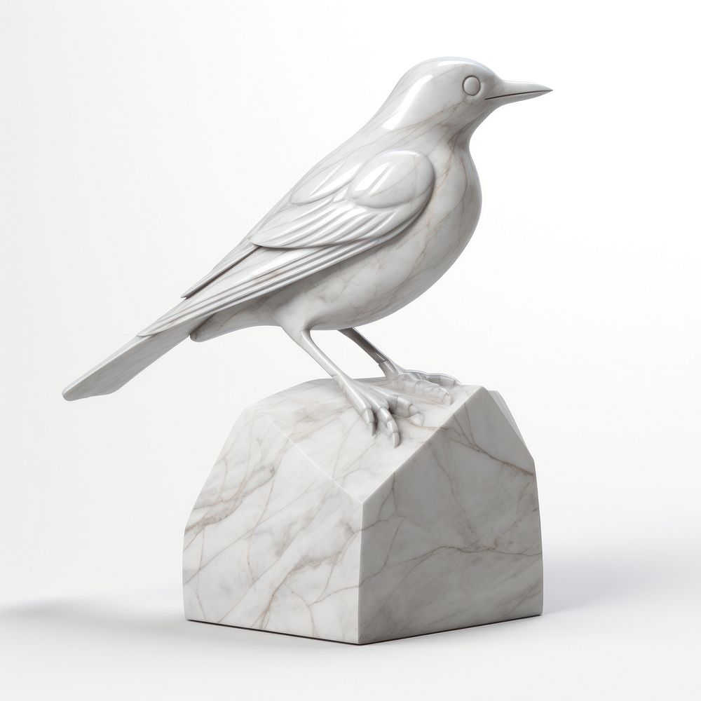 Marble bird sculpture porcelain blackbird agelaius.