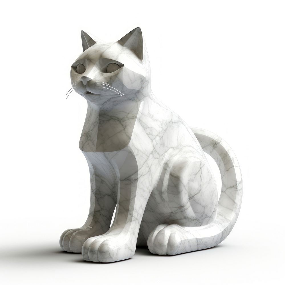 Marble cat sculpture animal mammal angora.