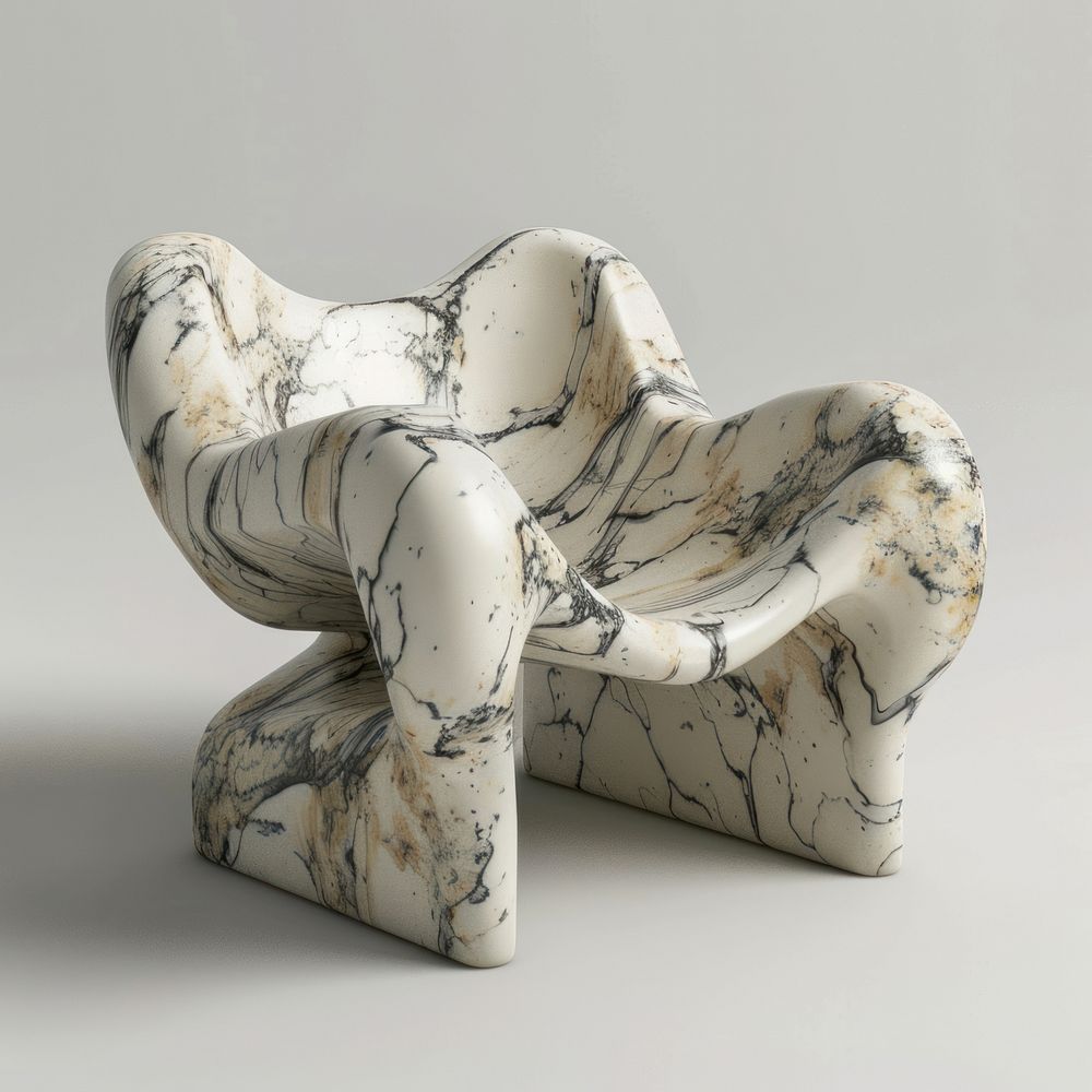 Marble chair sculpture furniture porcelain armchair.