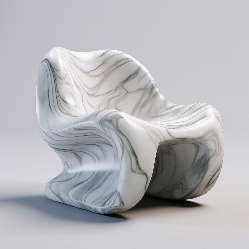 Marble chair sculpture porcelain furniture armchair.