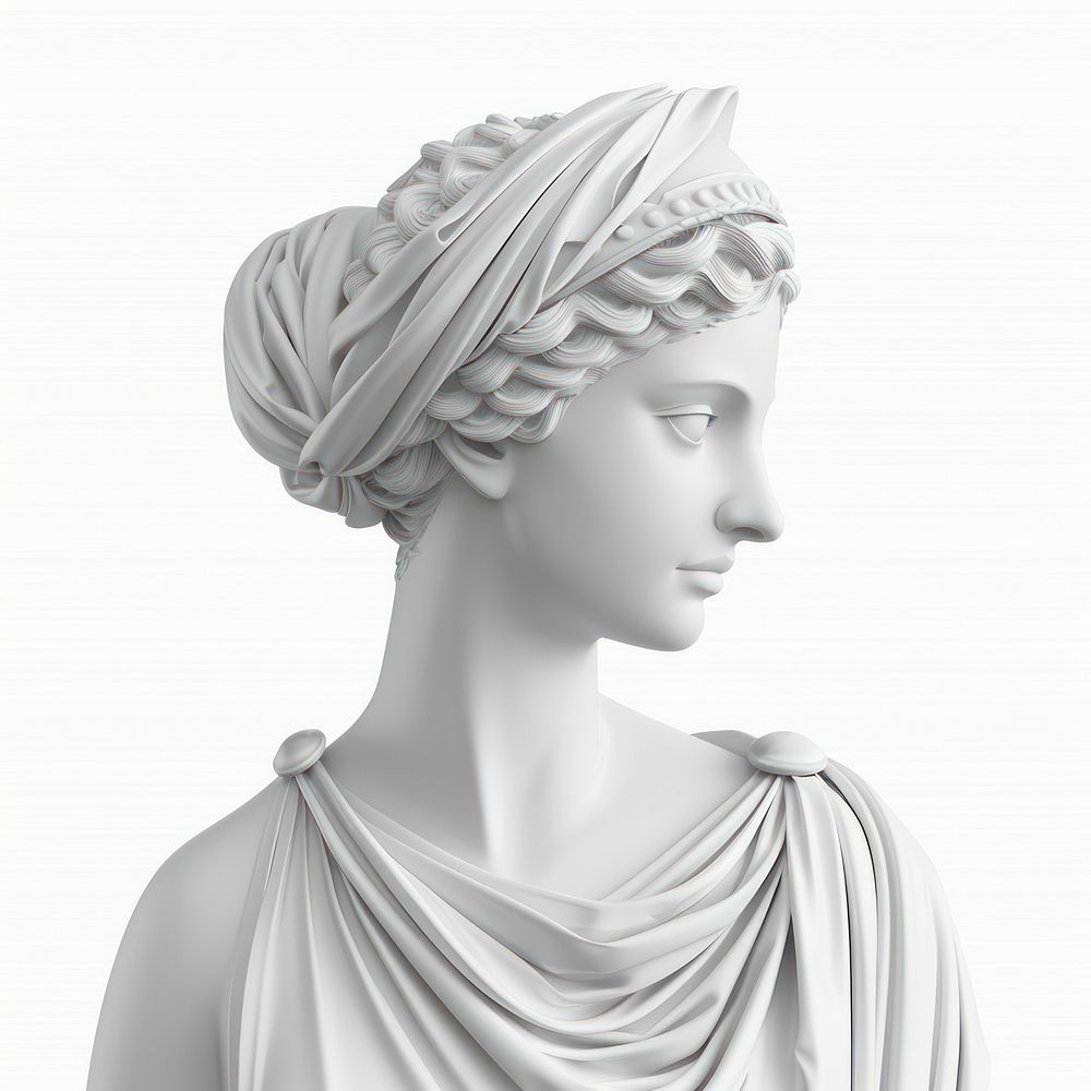 Marble greek woman sculpture clothing apparel female.