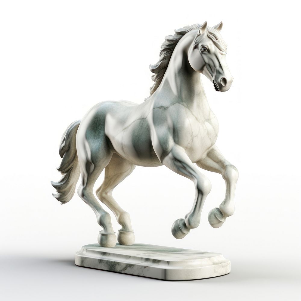 Marble horse sculpture porcelain figurine pottery.