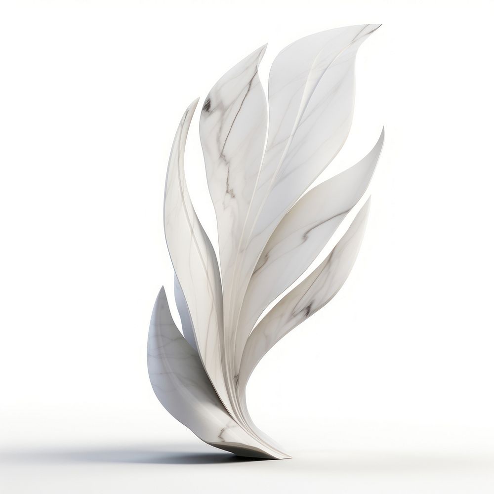Marble leaf sculpture paper art.