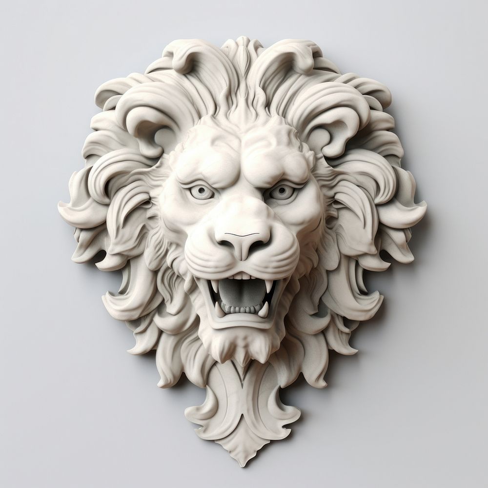 Marble lion head sculpture accessories photography accessory.