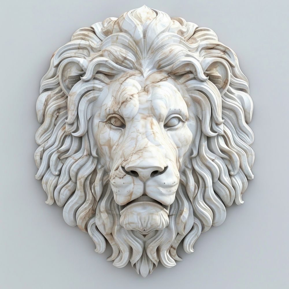 Marble lion head sculpture photography wildlife animal.