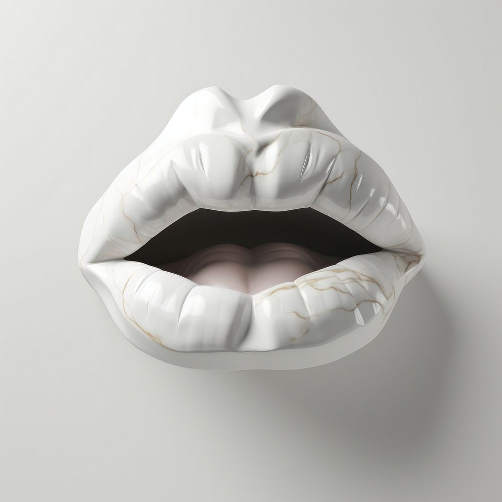 Marble lip sculpture invertebrate porcelain seashell.